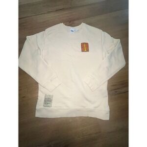 Keith Haring x Zara Mens crewneck Sweatshirt Size Medium M Beige Patch